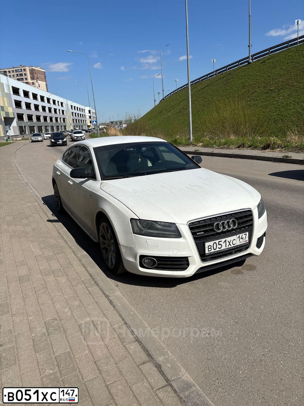Фото автомобиля AUDI A5, 2011 — госномер В051ХС147. Цвет: Белый