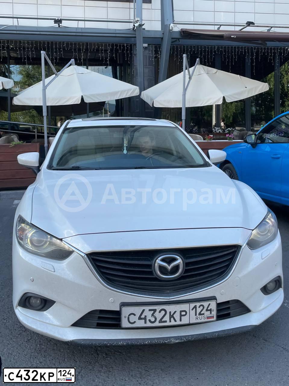 Фото автомобиля MAZDA 6, 2013 — госномер С432КР124. Цвет: Белый