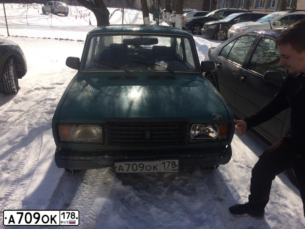 Фото автомобиля LADA 2107, 2005 — госномер А709ОК178. Цвет: ЗЕЛЕНЫЙ