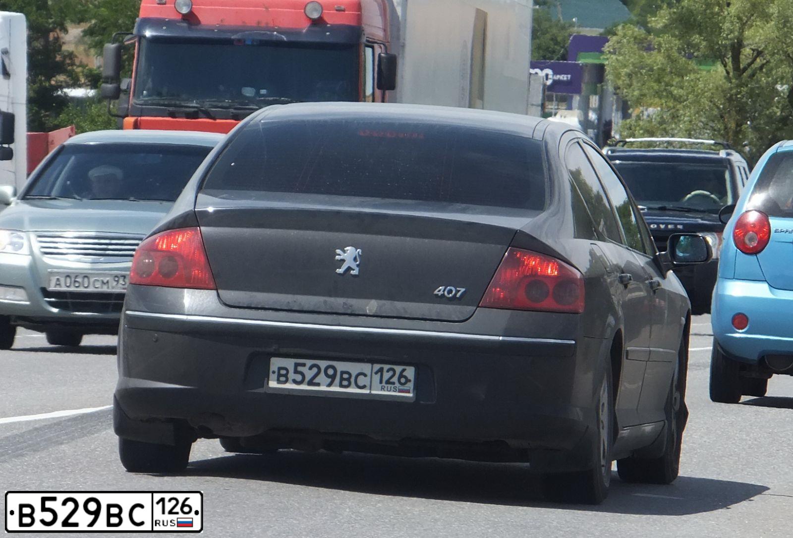Фото автомобиля PEUGEOT 407, 2004 — госномер В666ТН93. Цвет: ЧЕРНЫЙ