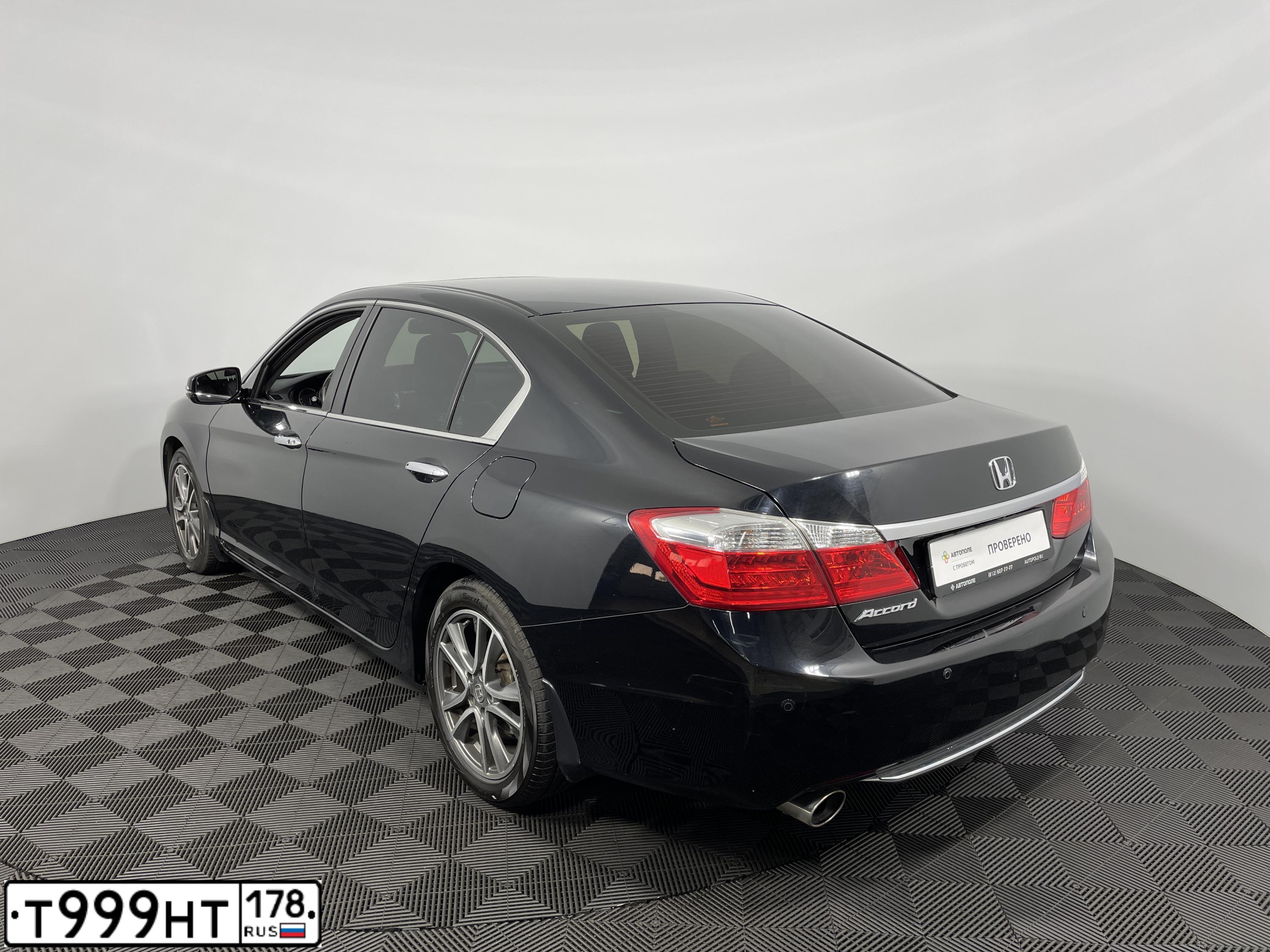 Фото автомобиля HONDA ACCORD, 2013 — госномер Т999НТ178. Цвет: ЧЕРНЫЙ