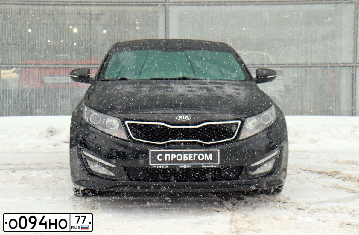 Фото автомобиля KIA MAGENTIS / OPTIMA, 2012 — госномер О094НО77. Цвет: ЧЕРНЫЙ