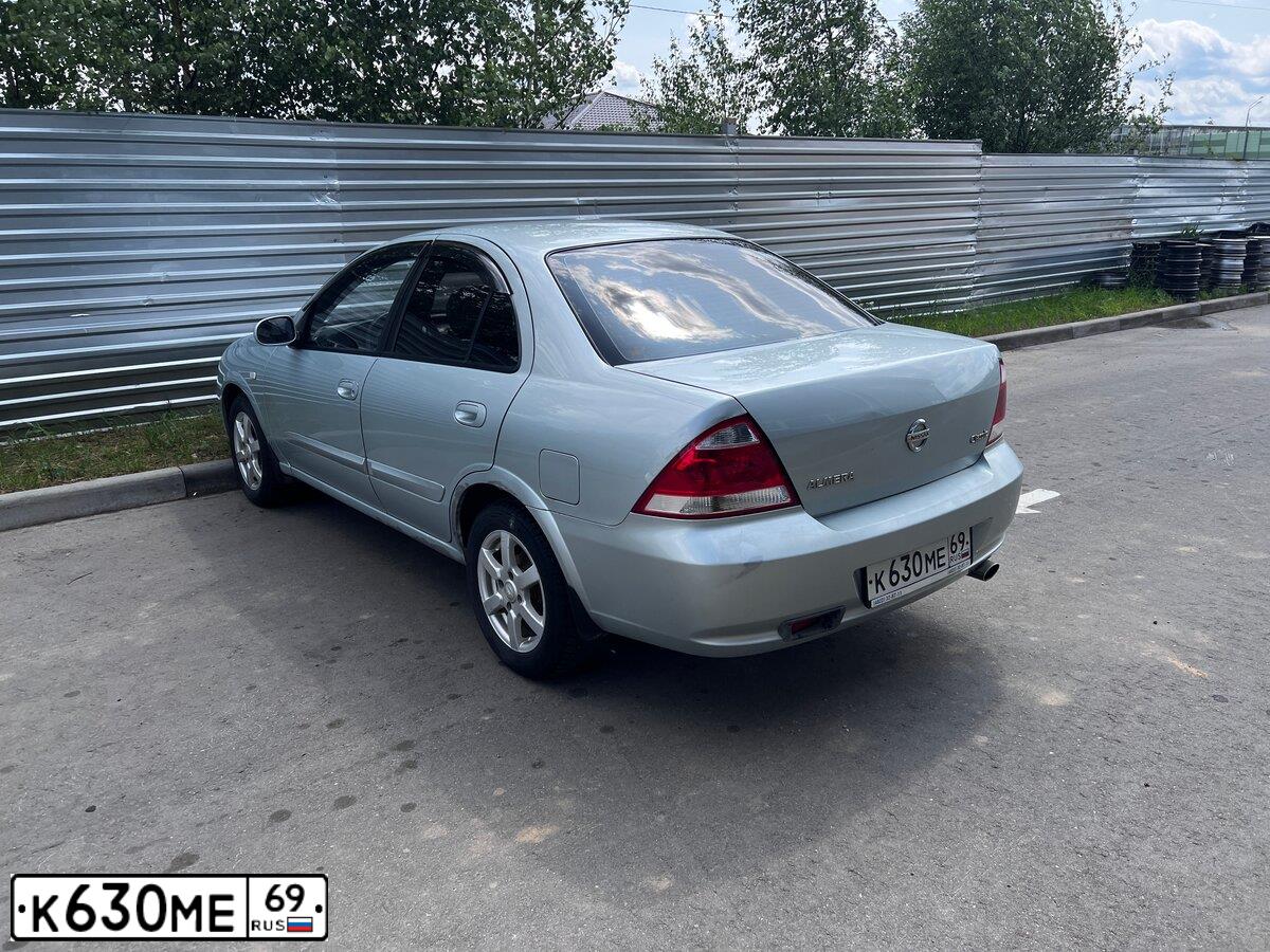 Фото автомобиля NISSAN ALMERA, 2007 — госномер К630МЕ69. Цвет: СЕРЕБРИСТЫЙ
