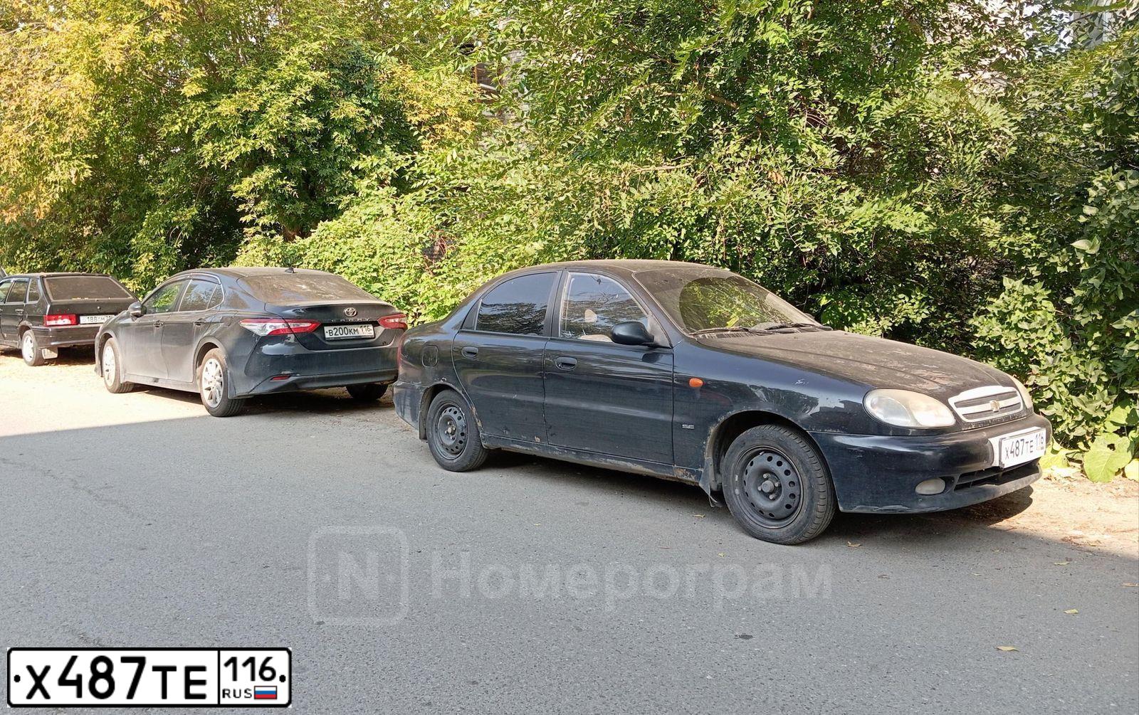 Фото автомобиля ZAZ LANOS, 2008 — госномер Х487ТЕ116. Цвет: ЧЕРНЫЙ