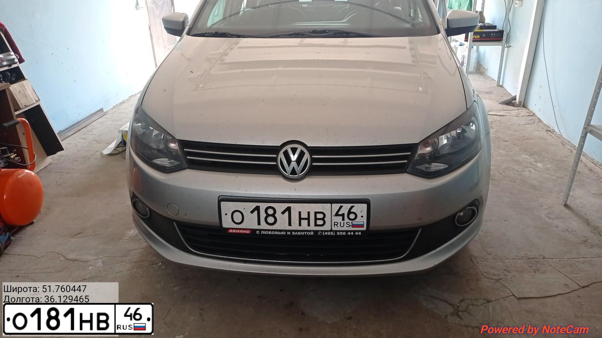 Фото автомобиля VOLKSWAGEN POLO, 2012 — госномер О181НВ46. Цвет: СЕРЕБРИСТЫЙ