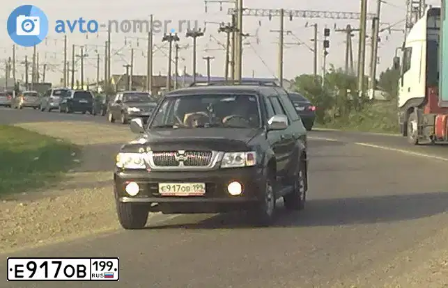 Фото автомобиля GREAT WALL SAFE, 2008 — госномер Е917ОВ199. Цвет: ЧЕРНЫЙ