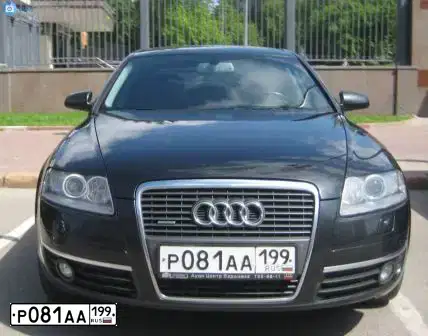 Фото автомобиля AUDI A6, 2007 — госномер Р081АА199. Цвет: ЧЕРНЫЙ