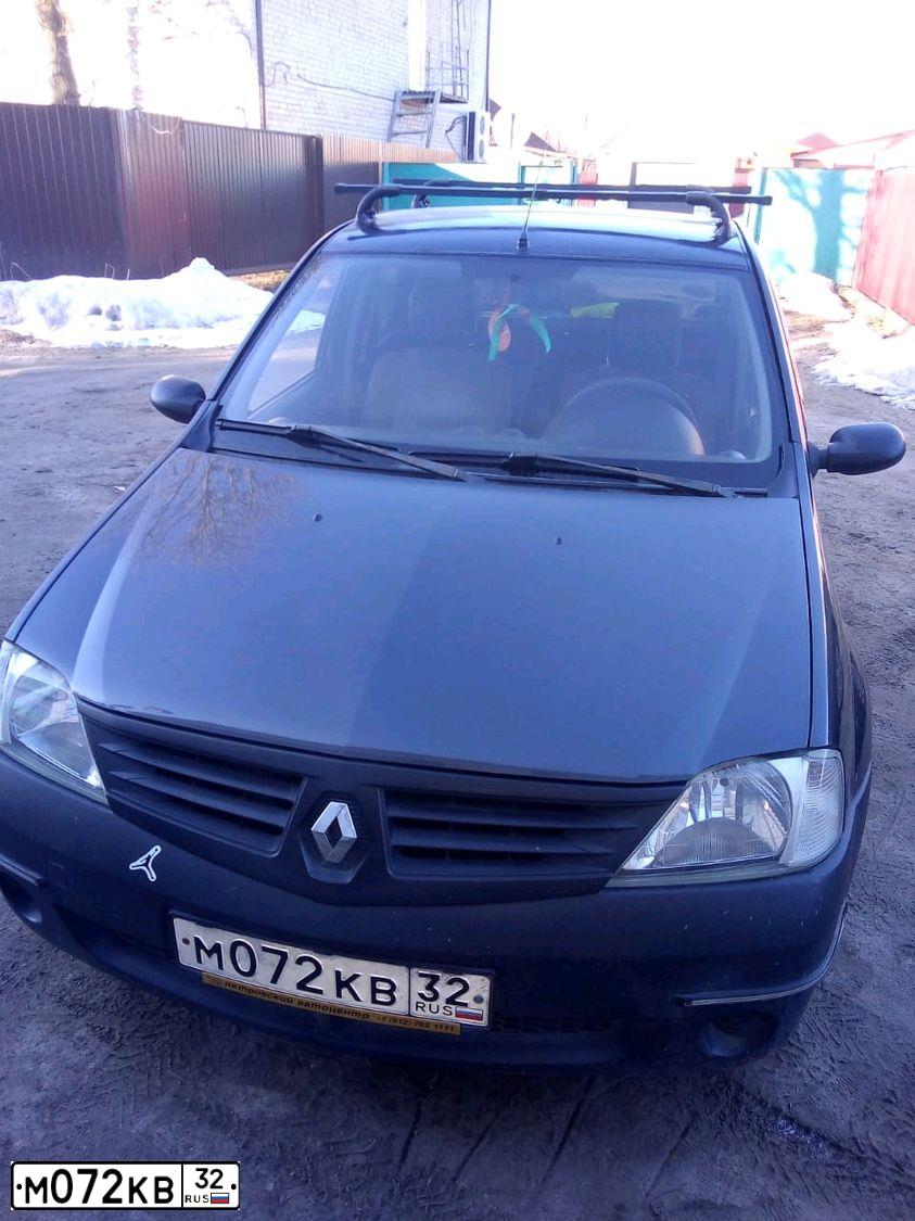 Фото автомобиля RENAULT LOGAN, 2006 — госномер М072КВ32. Цвет: ТЕМНО-СЕРЫЙ