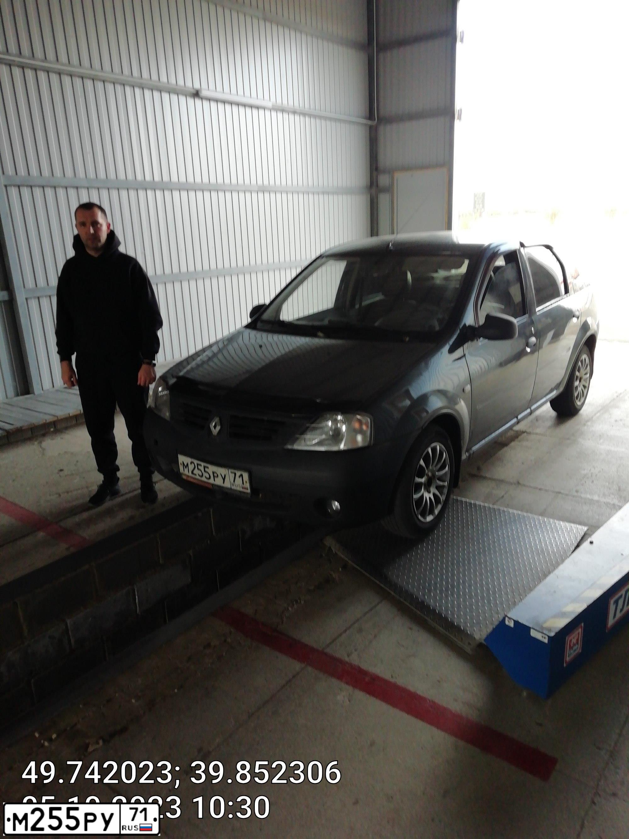 Фото автомобиля RENAULT T LOGAN, 2007 — госномер М702АН71. Цвет: ТЕМНО-СЕРЫЙ