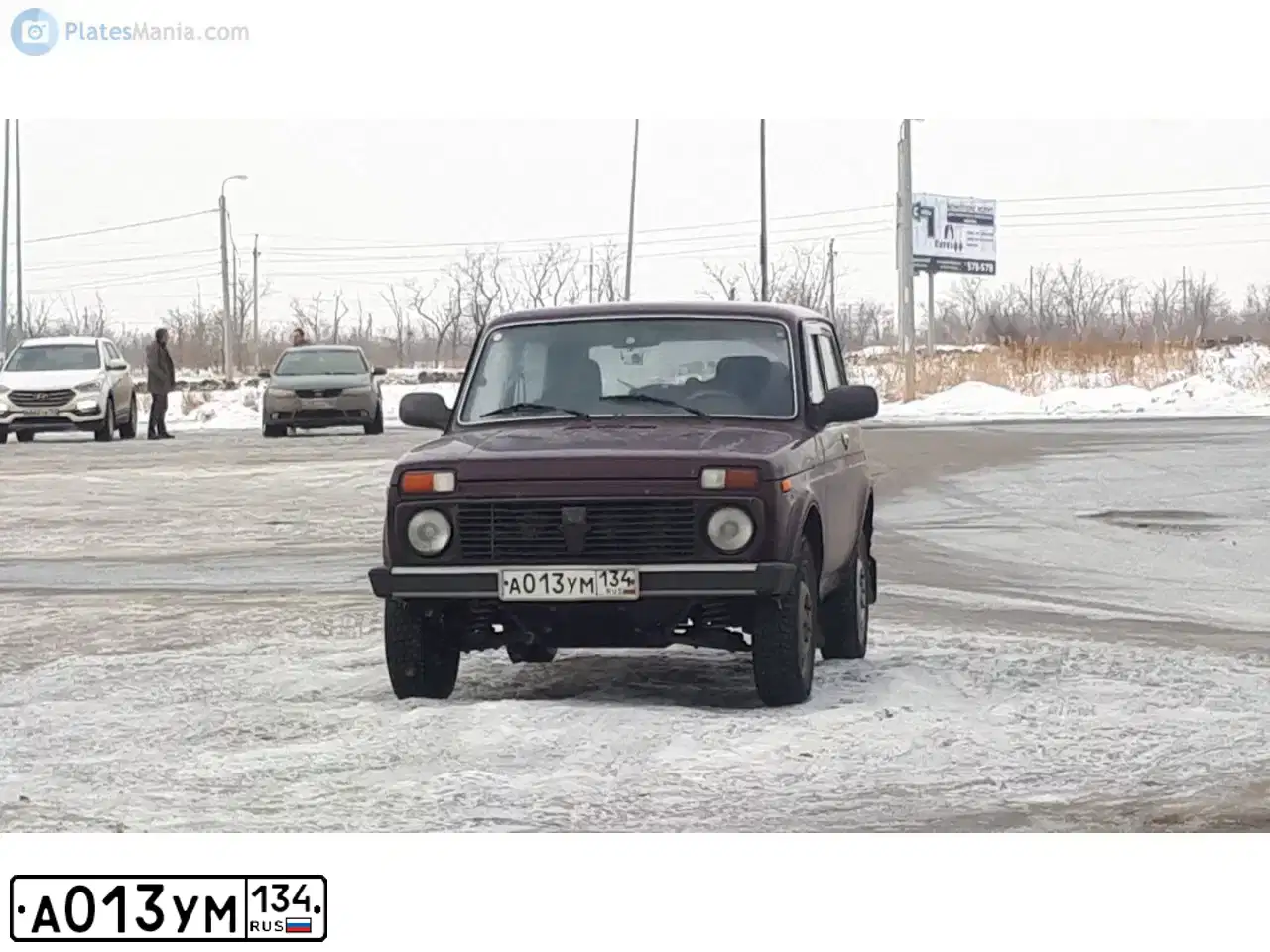 Фото автомобиля LADA 2121 NIVA, 2011 — госномер А013УМ134. Цвет: ТЕМНО ВИШНЕВЫЙ