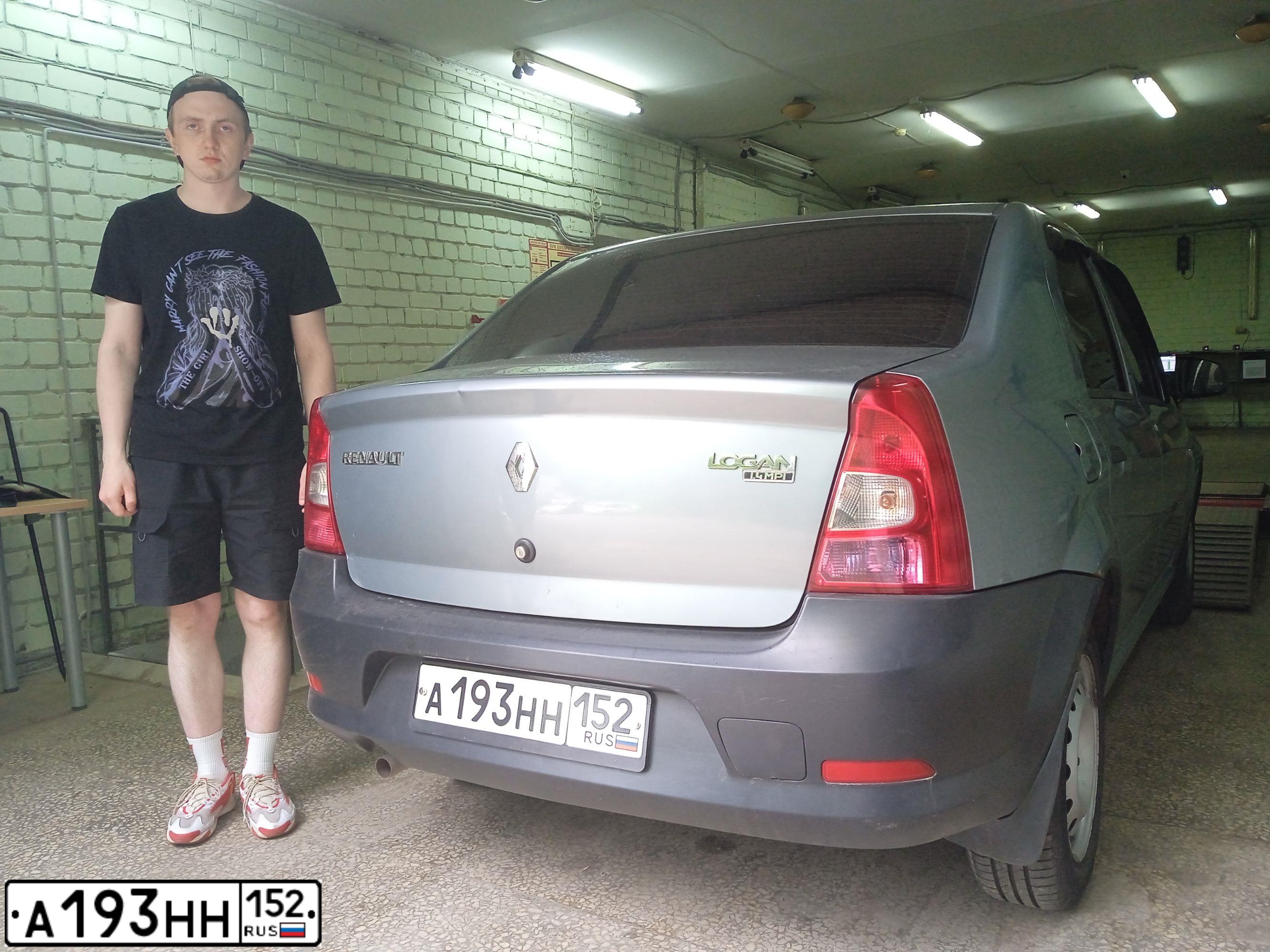 Фото автомобиля RENAULT LOGAN, 2011 — госномер А193НН152. Цвет: синий