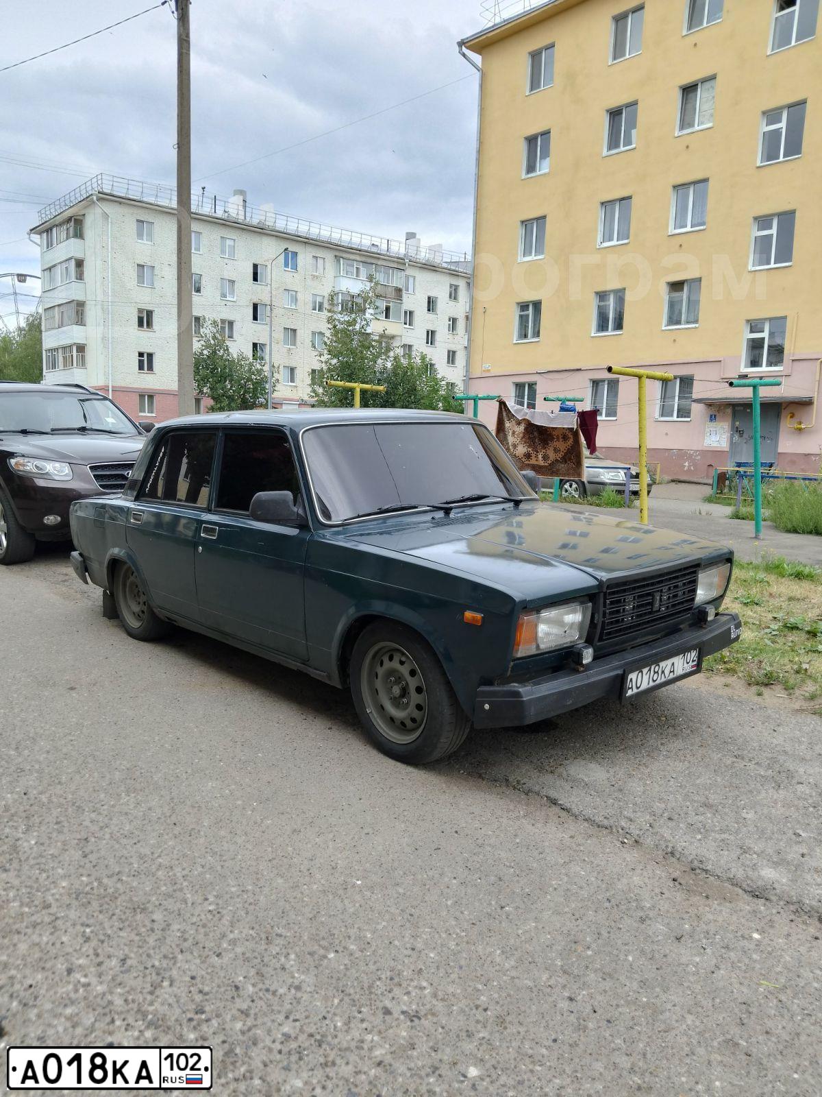 Фото автомобиля LADA 2107, 2007 — госномер А018КА102. Цвет: Темно-зеленый