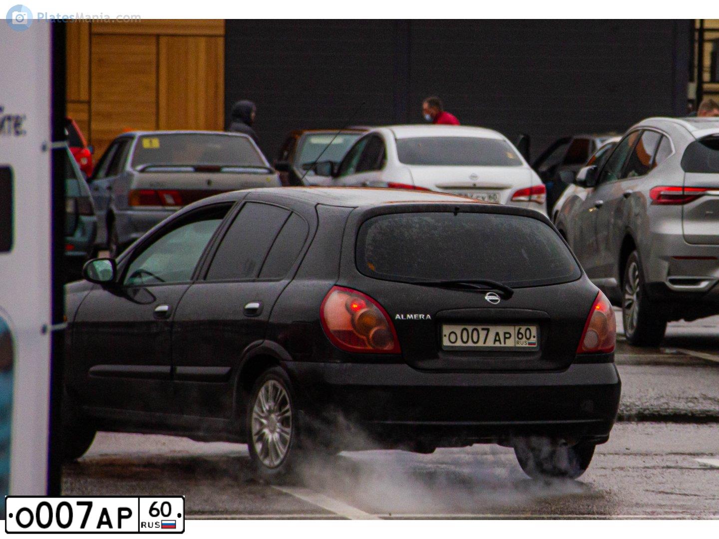 Фото автомобиля TOYOTA COROLLA, 2008 — госномер О007АР60. Цвет: СЕРЕБРИСТЫЙ