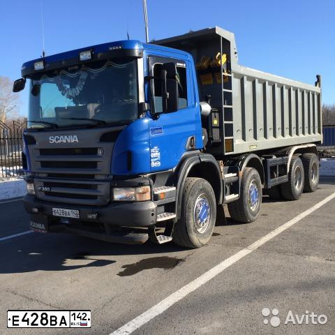Фото автомобиля SCANIA SERIE P /8X4/, 2011 — госномер Е428ВА142. Цвет: СИНИЙ