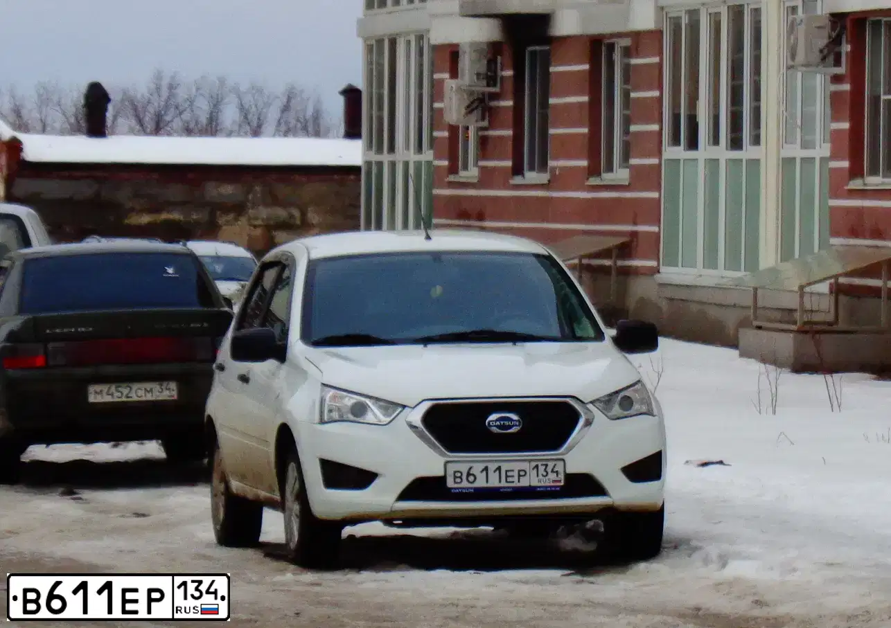 Фото автомобиля DATSUN MI-DO, 2015 — госномер В611ЕР134. Цвет: БЕЛЫЙ