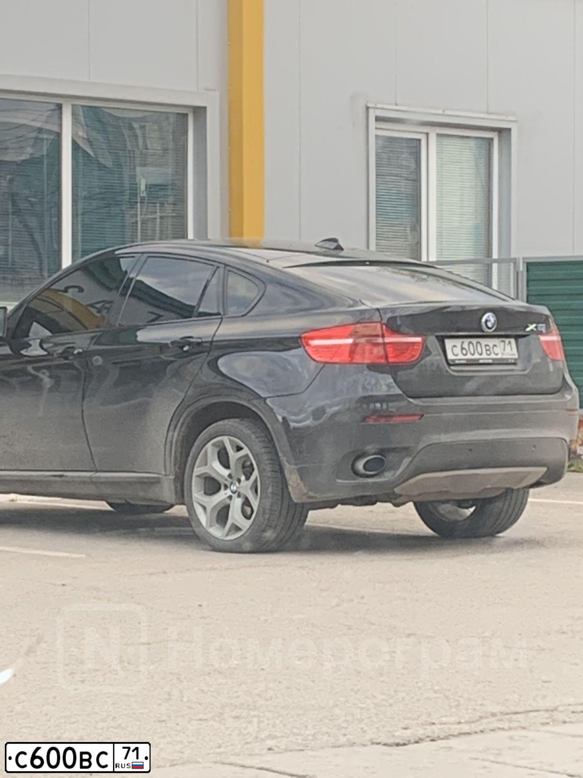 Фото автомобиля BMW X6, 2009 — госномер С600ВС71. Цвет: ЧЕРНЫЙ