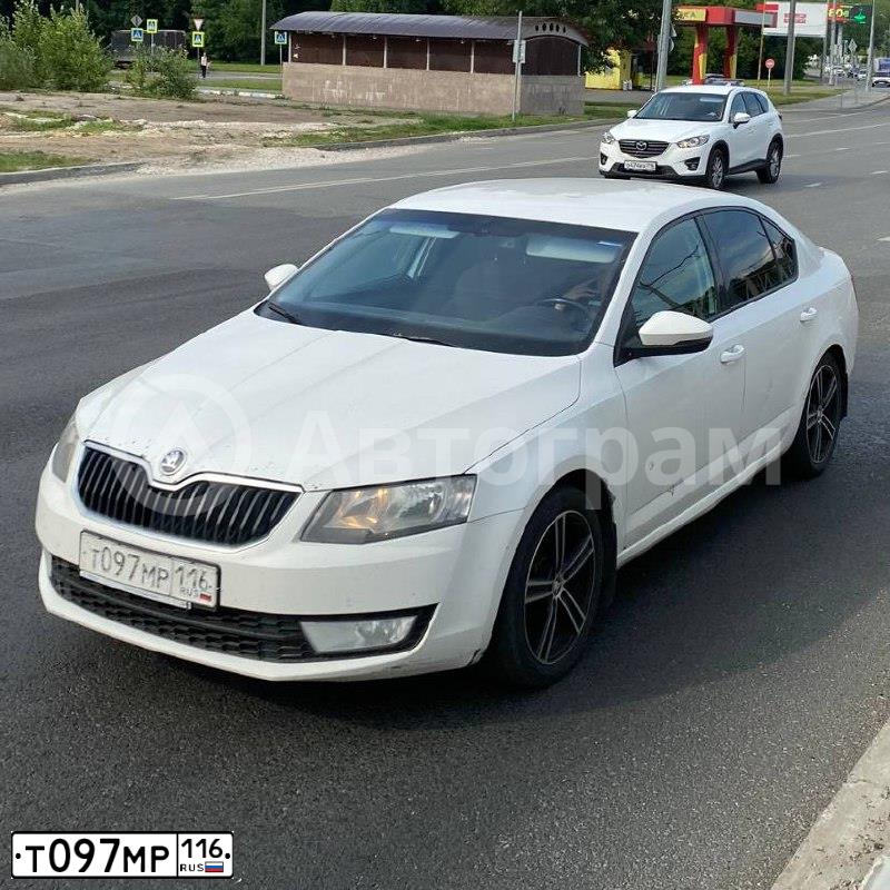 Фото автомобиля SKODA OCTAVIA, 2013 — госномер Т097МР116. Цвет: БЕЛЫЙ