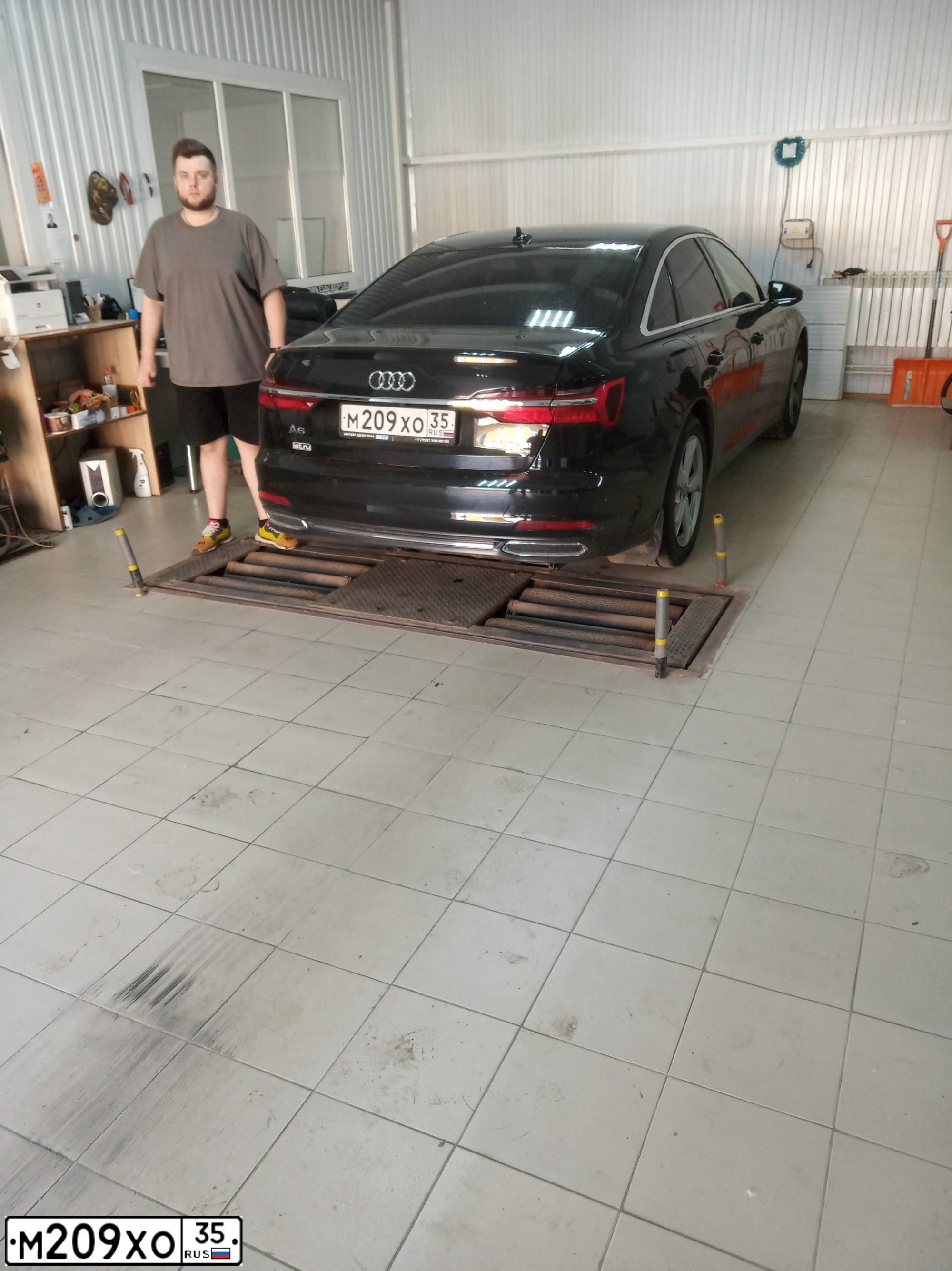 Фото автомобиля AUDI A6, 2018 — госномер М209ХО35. Цвет: ЧЕРНЫЙ