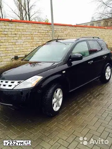 Фото автомобиля NISSAN MURANO, 2006 — госномер У232УМ61. Цвет: ЧЕРНЫЙ