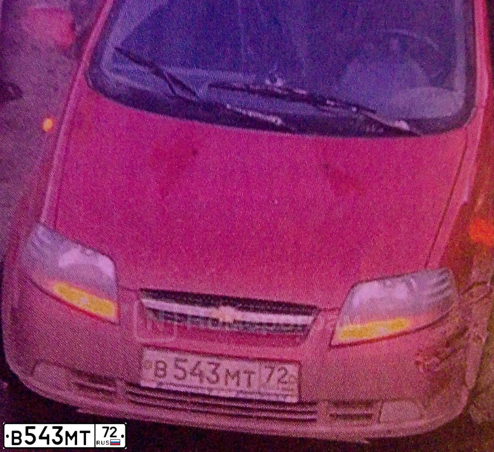 Фото автомобиля CHEVROLET AVEO, 2005 — госномер В543МТ72. Цвет: ТЕМНО-КРАСНЫЙ