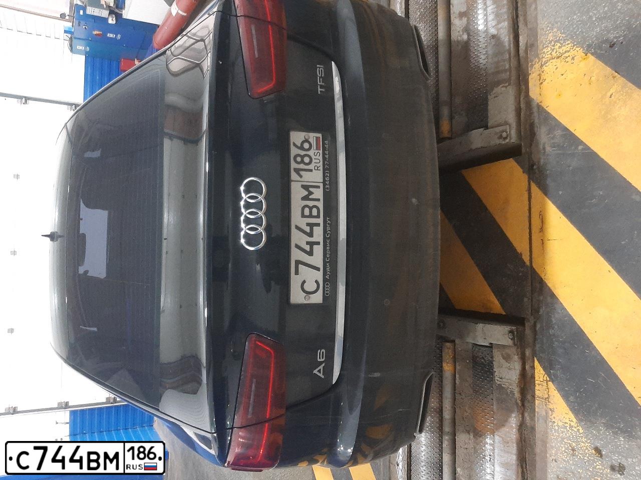 Фото автомобиля AUDI A6, 2015 — госномер С744ВМ186. Цвет: ЧЕРНЫЙ