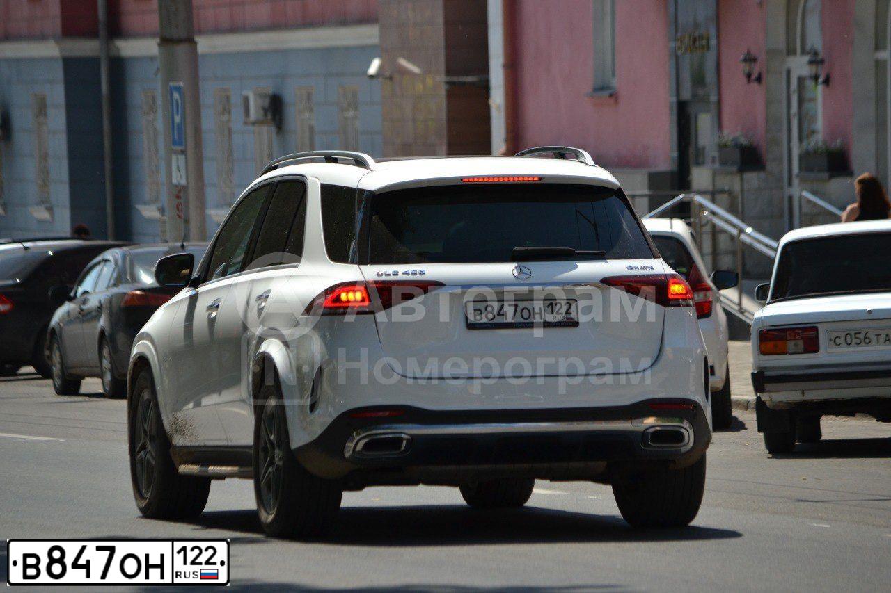 Фото автомобиля MERCEDES-BENZ MERCEDES - BENZ GLE-CLASS, 2022 — госномер В847ОН122. Цвет: Белый