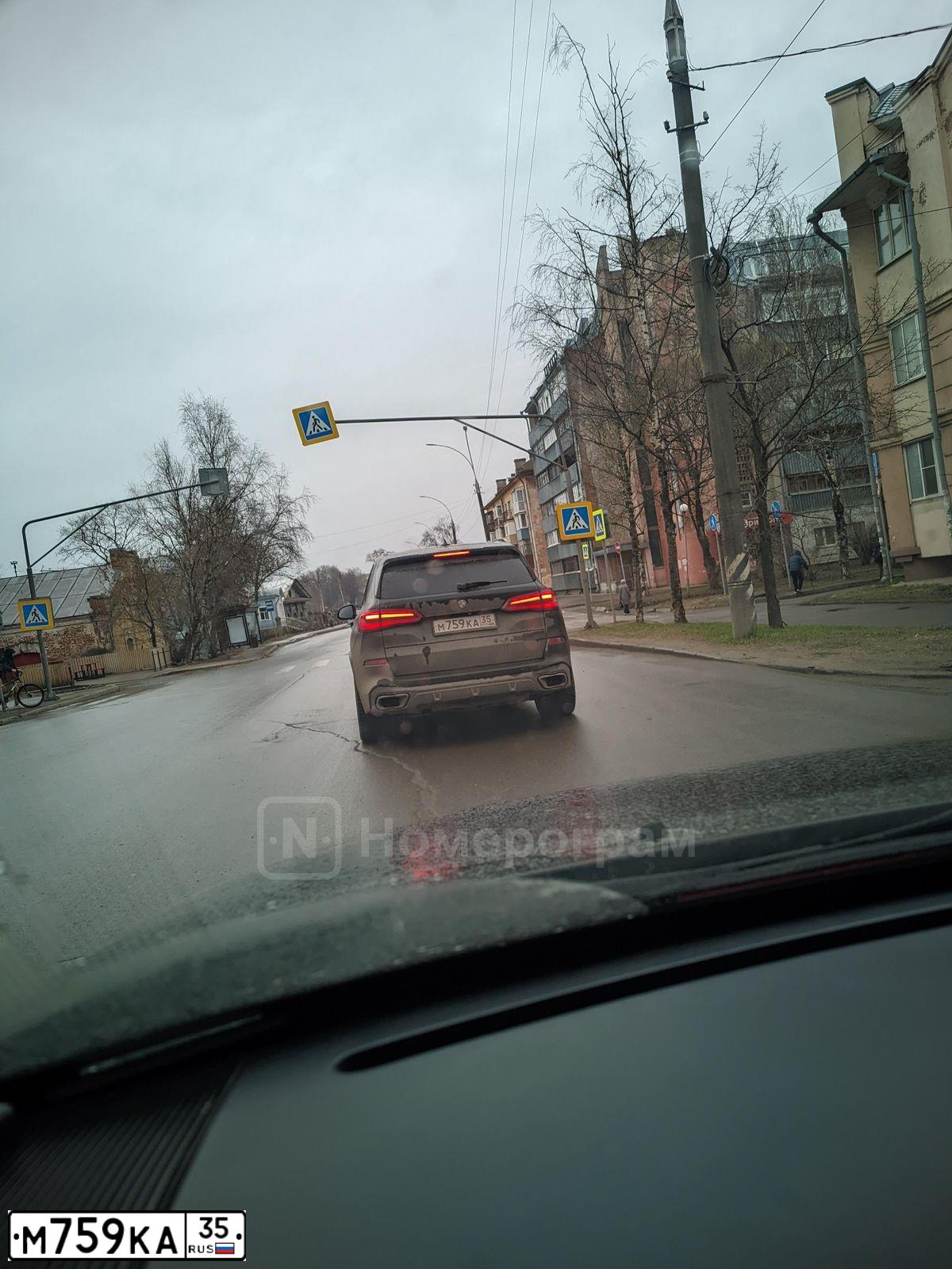 Фото автомобиля BMW X5, 2019 — госномер М759КА35. Цвет: ЧЕРНЫЙ
