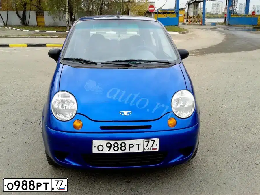 Фото автомобиля DAEWOO MATIZ, 2011 — госномер О988РТ77. Цвет: СИНЕ-ГЛАЗУРИСТЫЙ