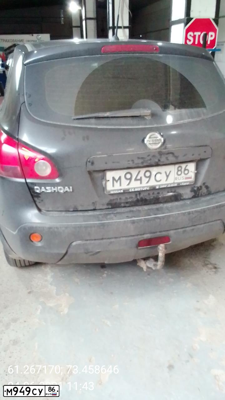 Фото автомобиля NISSAN QASHQAI, 2008 — госномер М949СУ86. Цвет: ЧЕРНЫЙ