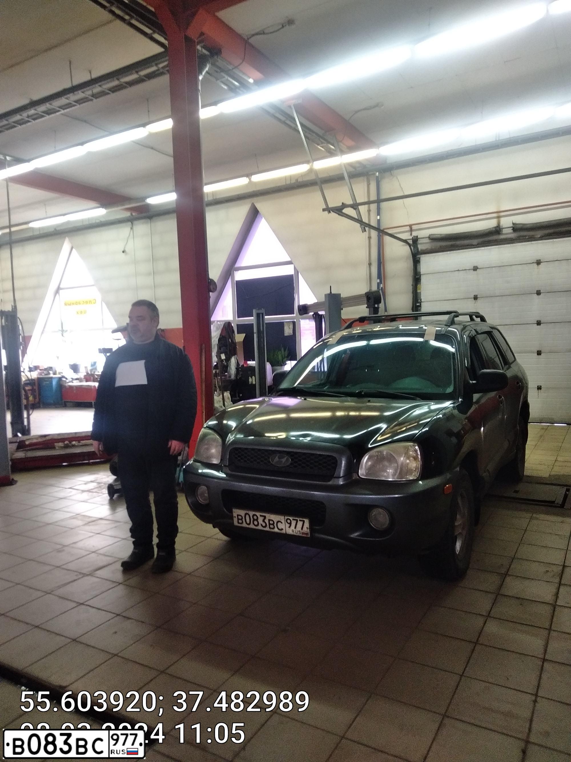 Фото автомобиля HYUNDAI SANTA FE, 2002 — госномер О132ОУ32. Цвет: ЧЕРНЫЙ
