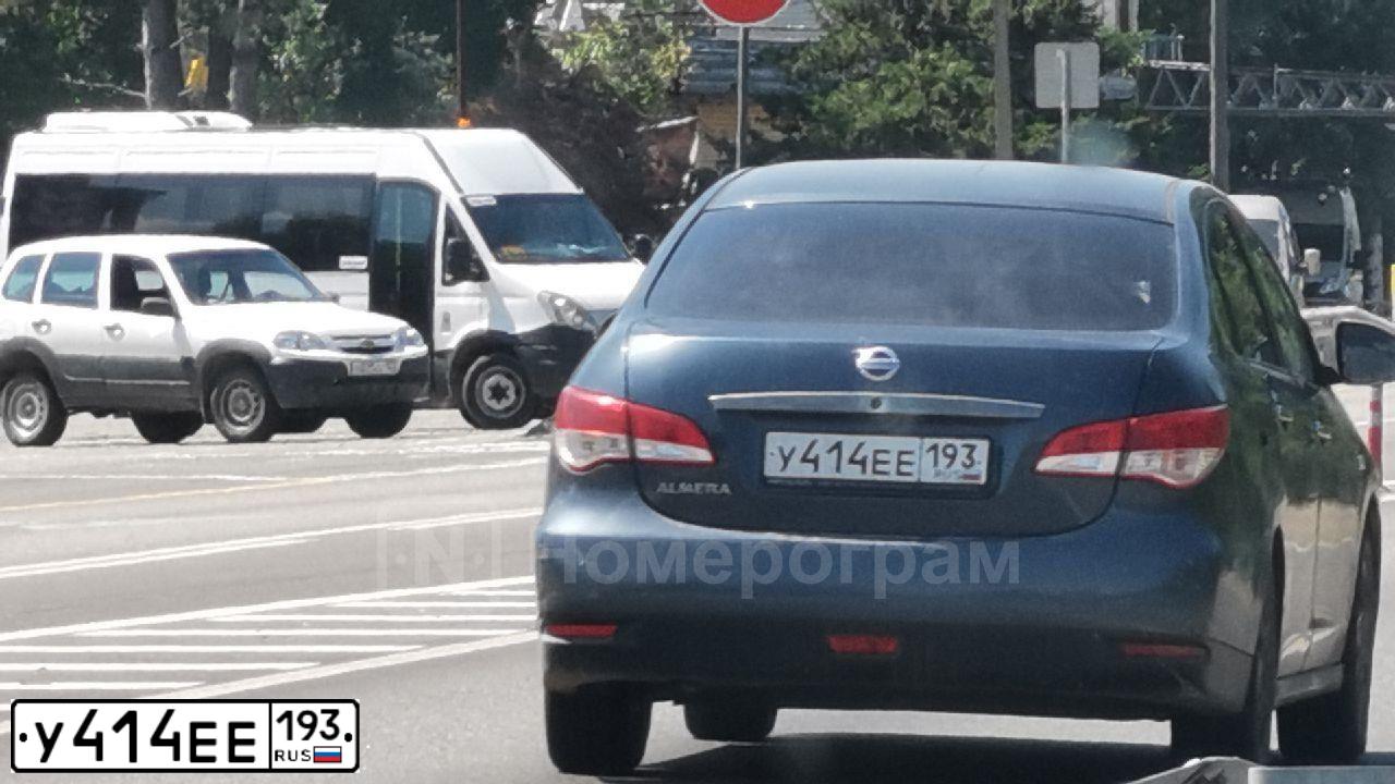Фото автомобиля NISSAN ALMERA /AVTOVAZ/, 2014 — госномер У414ЕЕ193. Цвет: СЕРО-СИНИЙ