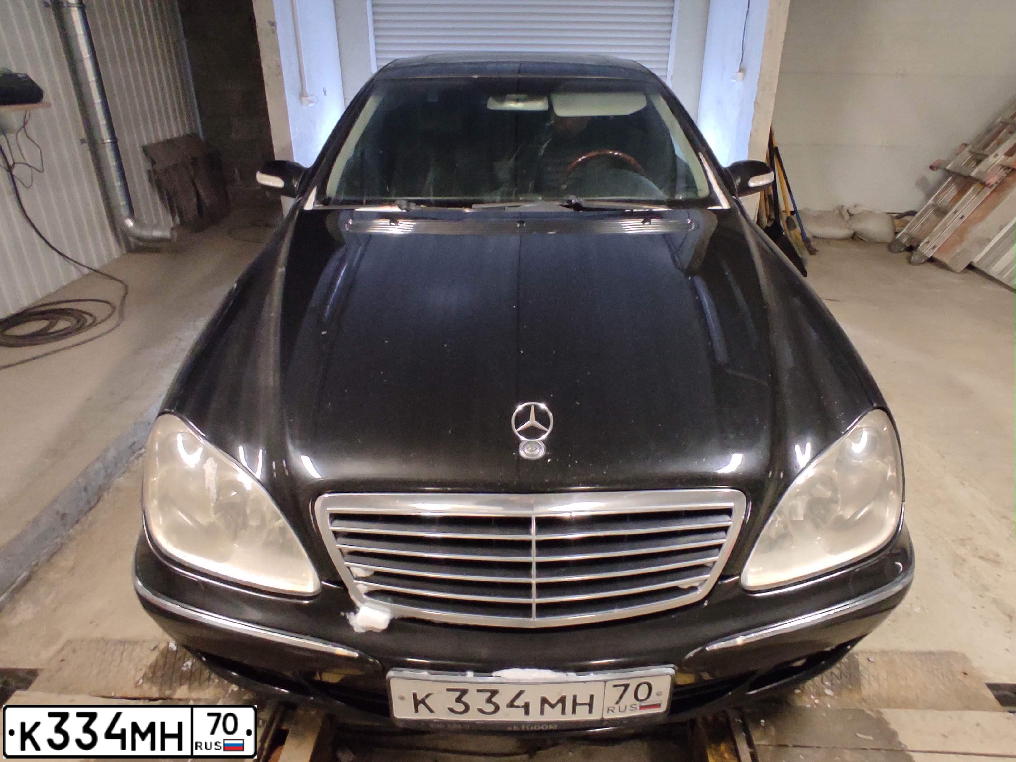 Фото автомобиля MERCEDES S-KLASSE, 2003 — госномер Н008ВО60. Цвет: ЧЕРНЫЙ