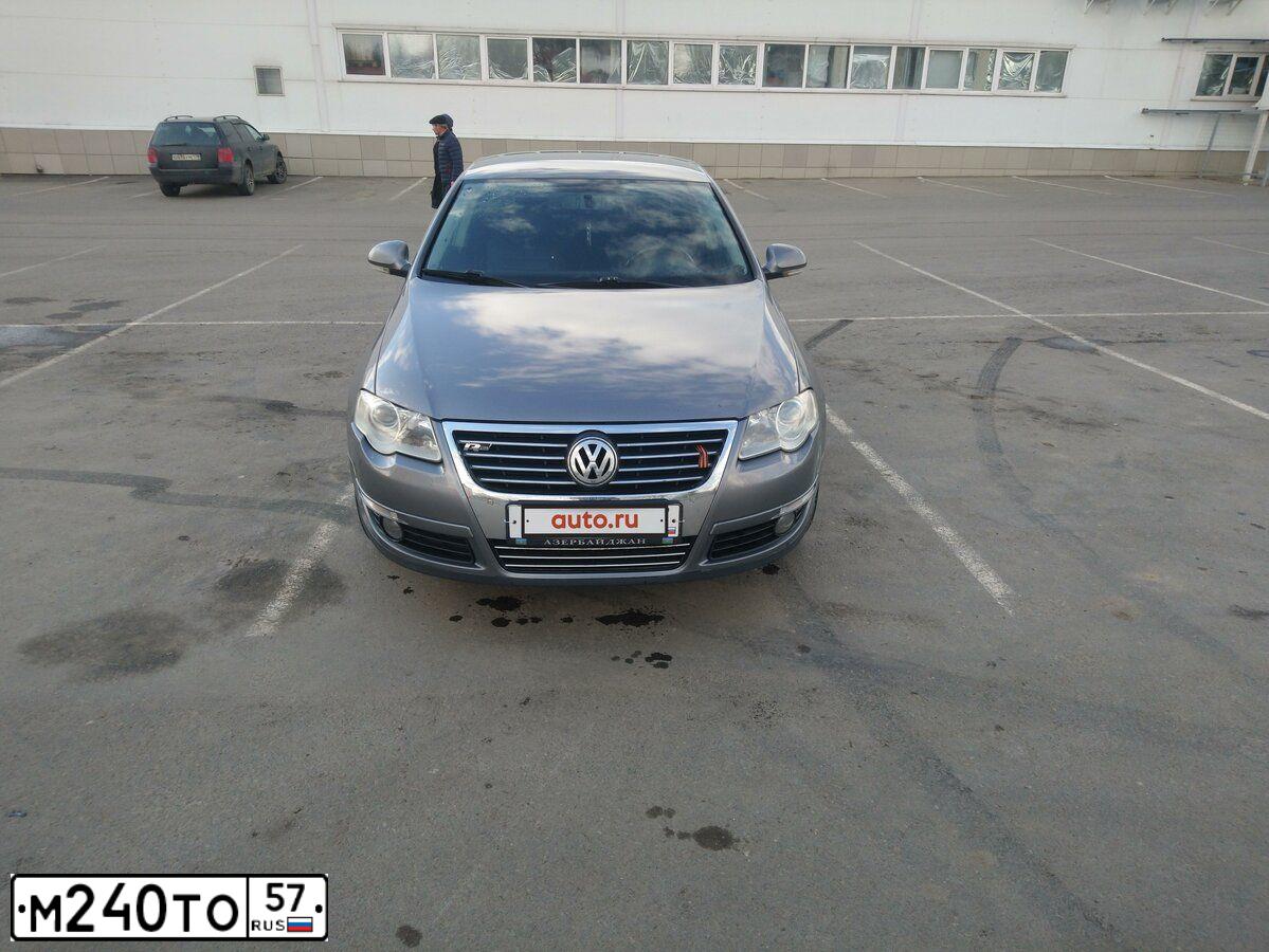 Фото автомобиля VOLKSWAGEN PASSAT, 2008 — госномер В165СО57. Цвет: Серый