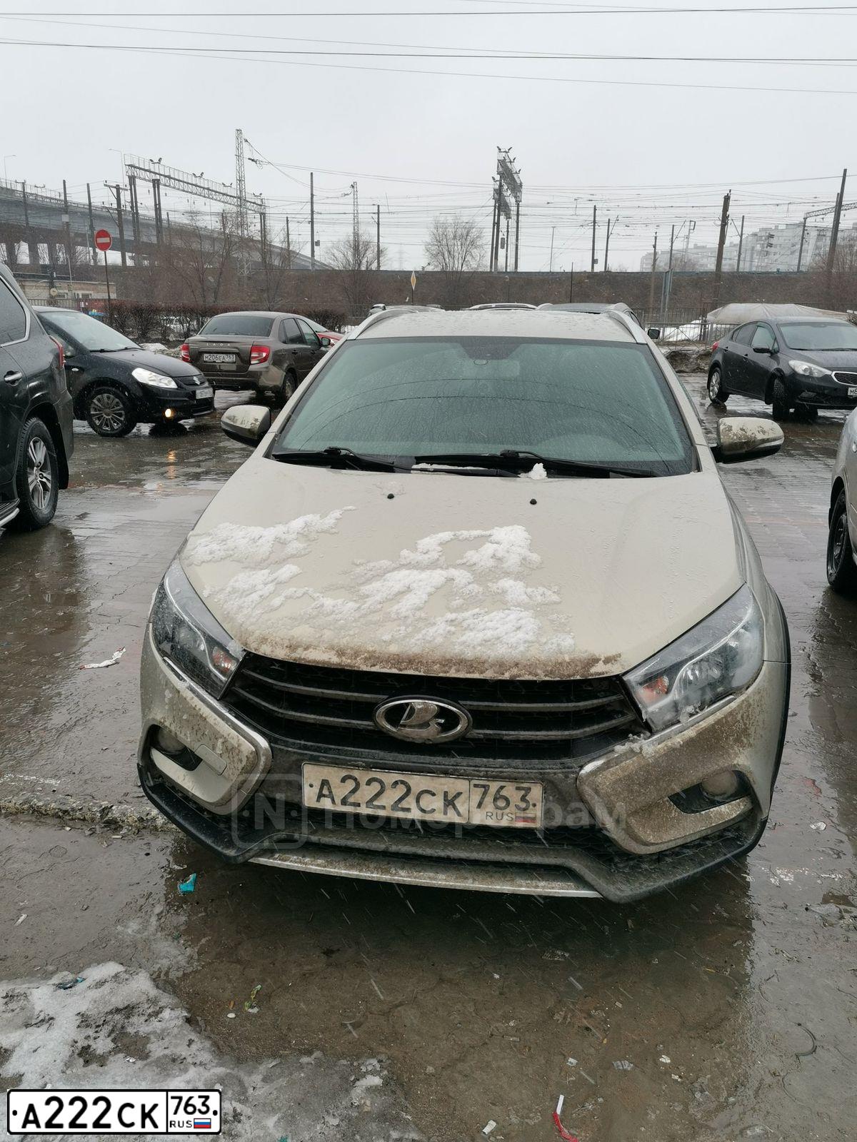 Фото автомобиля LADA VESTA, 2018 — госномер А222СК763. Цвет: СЕРО-БЕЖЕВЫЙ
