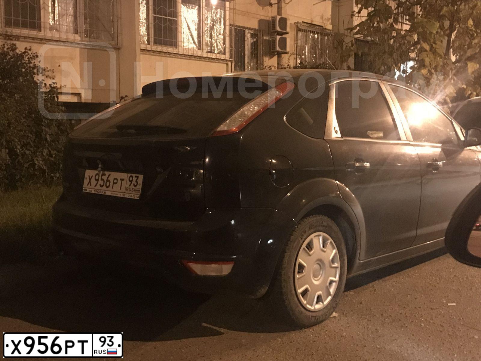 Фото автомобиля FORD FOCUS, 2008 — госномер Х956РТ93. Цвет: ЧЕРНЫЙ