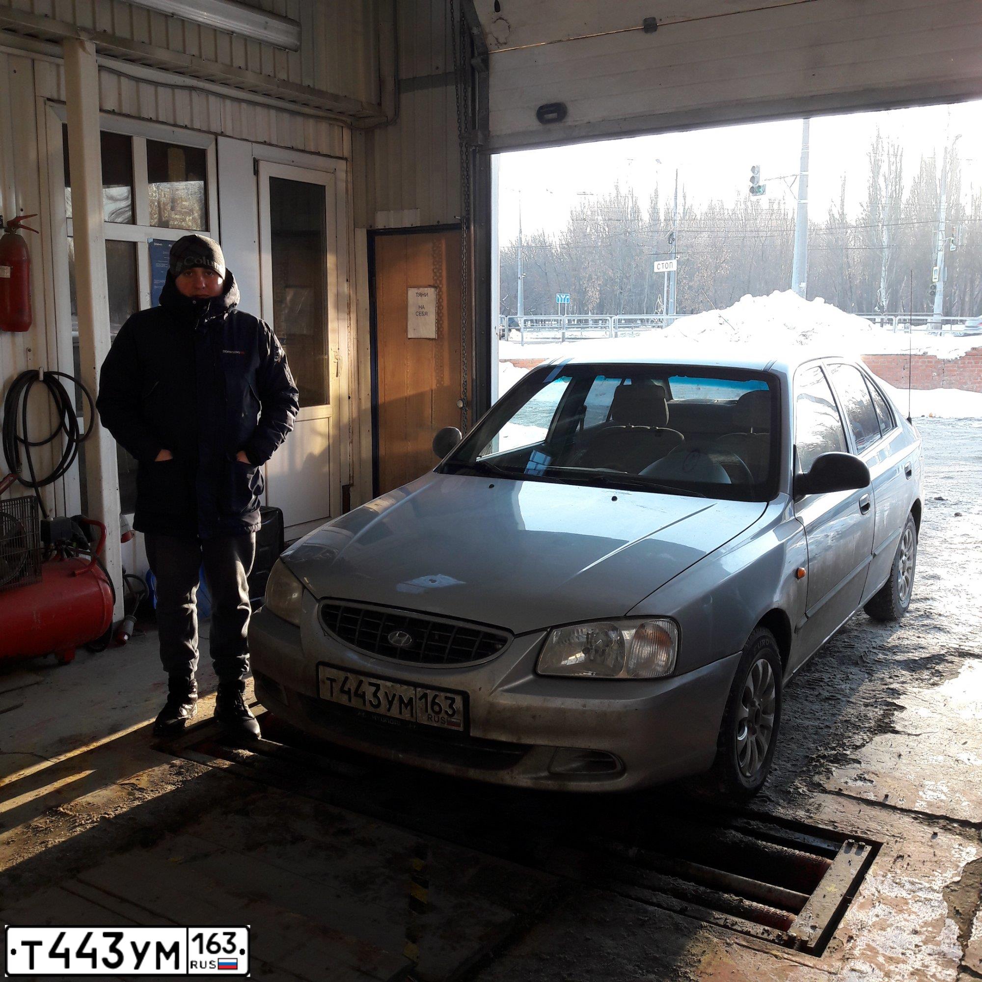 Фото автомобиля TAGAZ ACCENT, 2004 — госномер Т443УМ163. Цвет: Серебристый