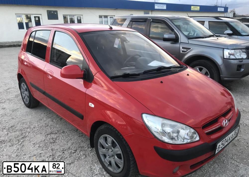 Фото автомобиля ХЕНДЭ GETZ GL 1.4 АТ, 2008 — госномер К081МС82. Цвет: КРАСНЫЙ
