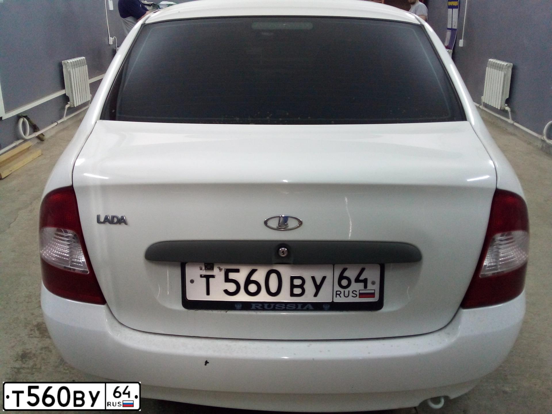 Фото автомобиля LADA 1118 KALINA, 2010 — госномер Т560ВУ64. Цвет: Белый