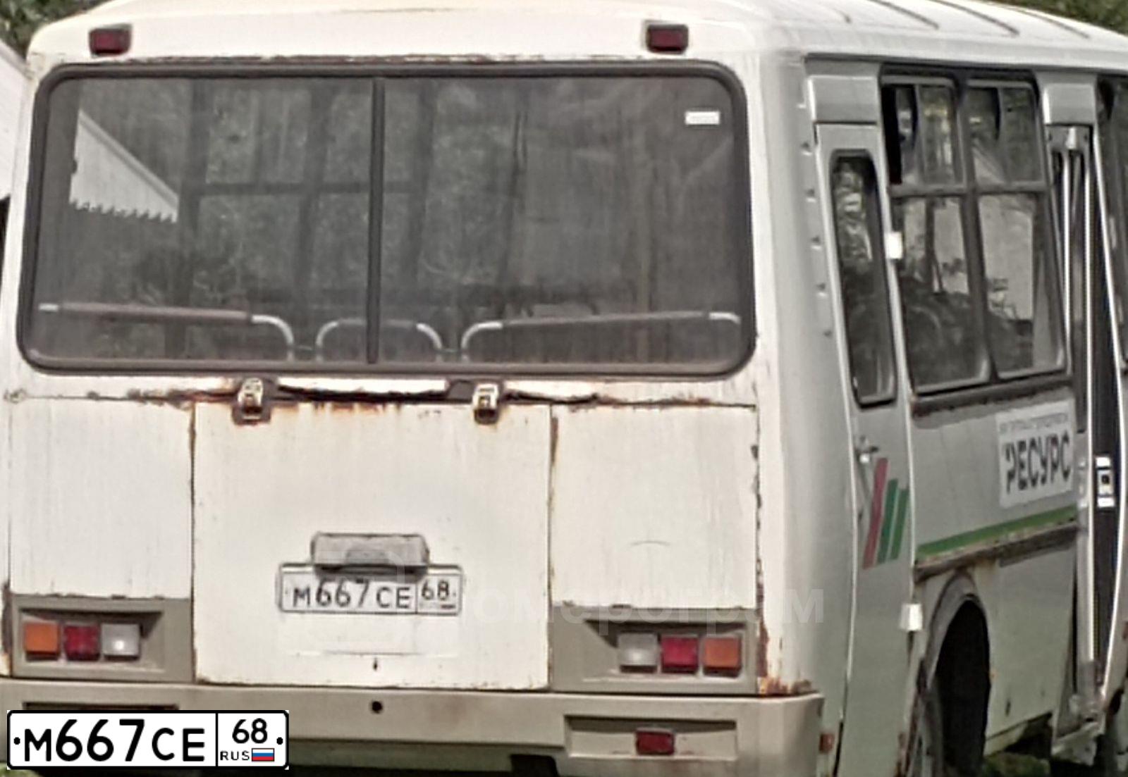 Фото автомобиля PAZ 3205, 2011 — госномер М668СЕ68. Цвет: Белый