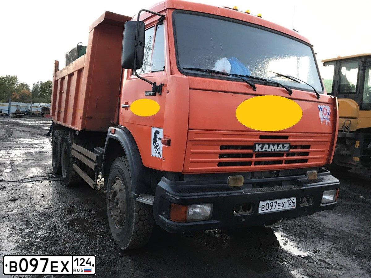 Фото автомобиля KAMAZ 65115 /6X4/, 2011 — госномер Т335СА124. Цвет: Оранжевый