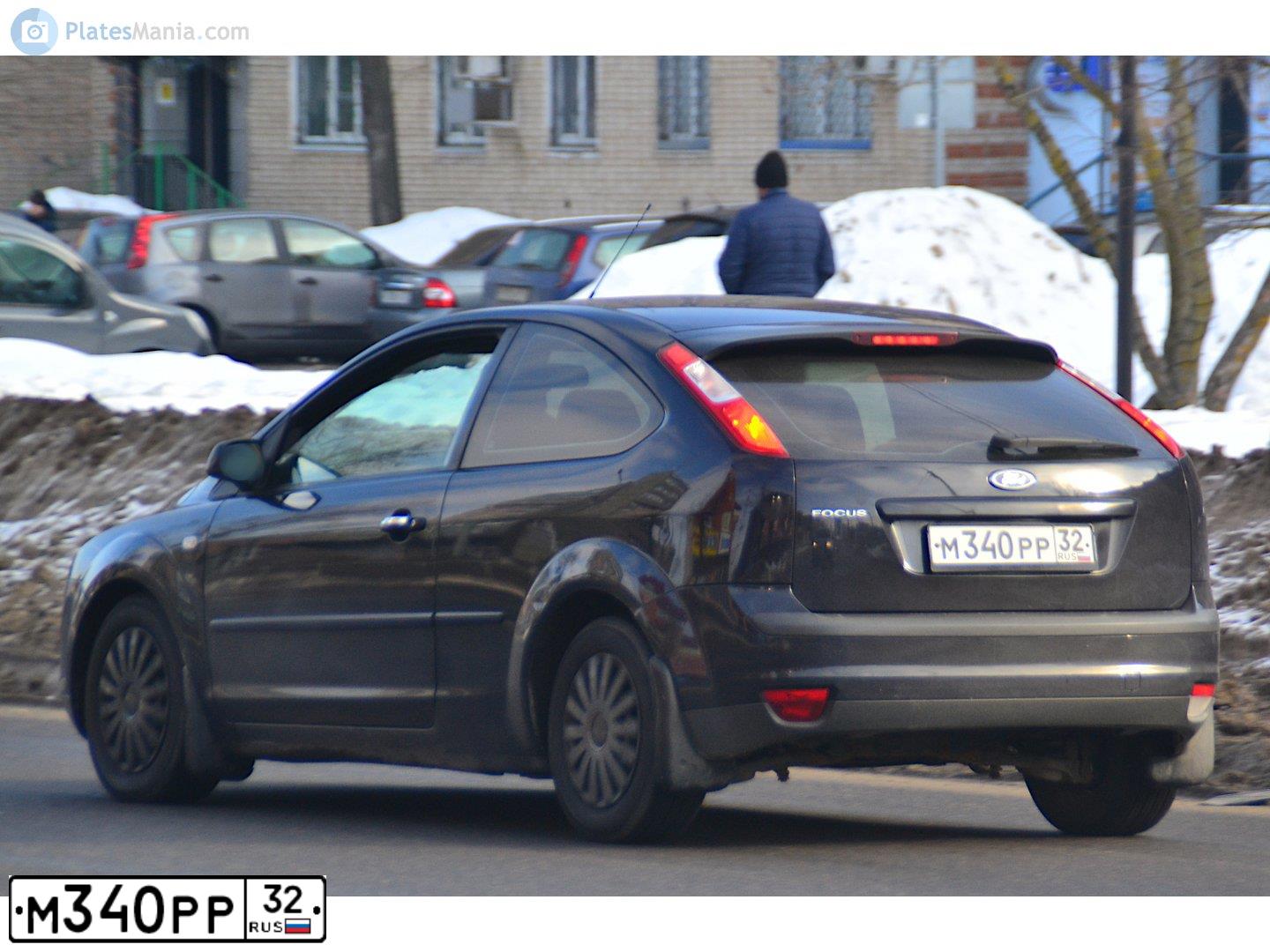 Фото автомобиля FORD FOCUS, 2007 — госномер М340РР32. Цвет: СИНИЙ ТЕМНЫЙ
