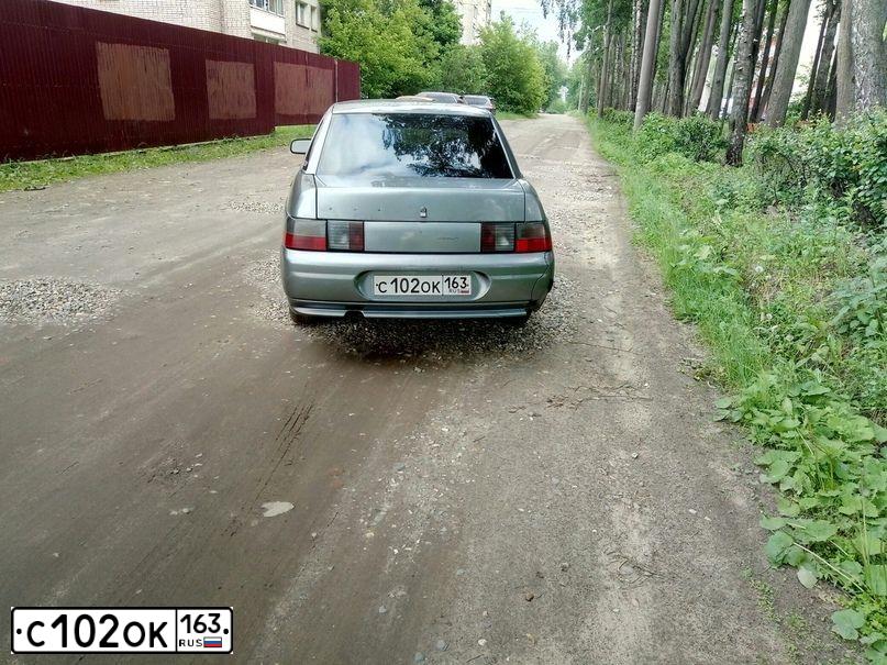 Фото автомобиля LADA 2110 LADA, 2004 — госномер С102ОК163. Цвет: СРЕДНИЙ СЕРО-ЗЕЛЕНЫЙ МЕТ