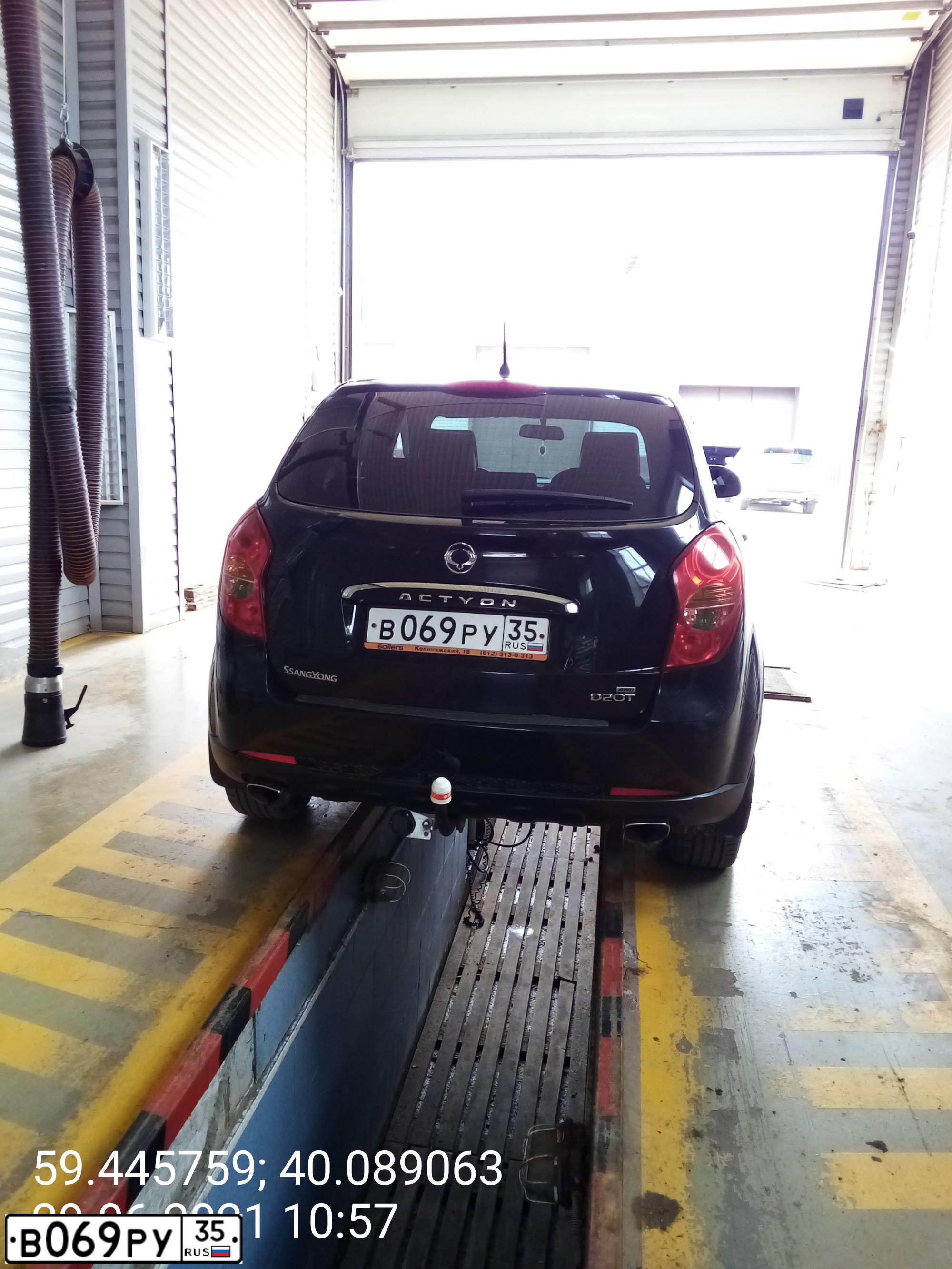 Фото автомобиля SSANGYONG ACTYON, 2011 — госномер В069РУ35. Цвет: ЧЕРНЫЙ