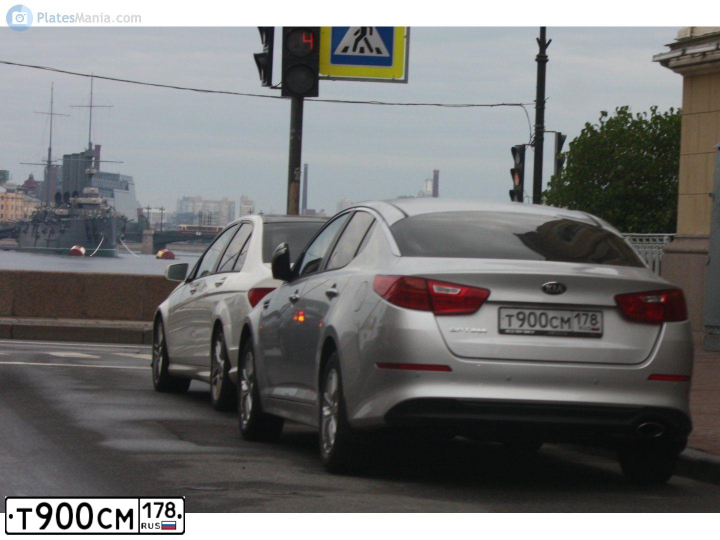 Фото автомобиля KIA MAGENTIS / OPTIMA, 2015 — госномер Т900СМ178. Цвет: Серебристый