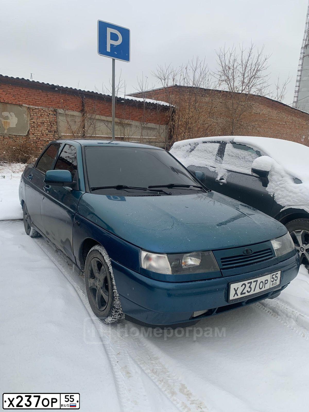 Фото автомобиля LADA 2110, 2005 — госномер Х237ОР55. Цвет: сине-зеленый