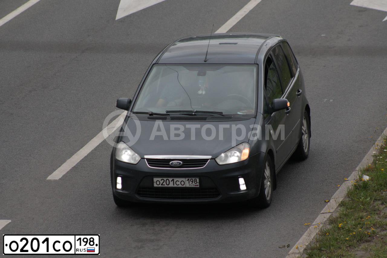 Фото автомобиля FORD FOCUS C-MAX, 2007 — госномер О201СО198. Цвет: ТЕМНО-СЕРЫЙ