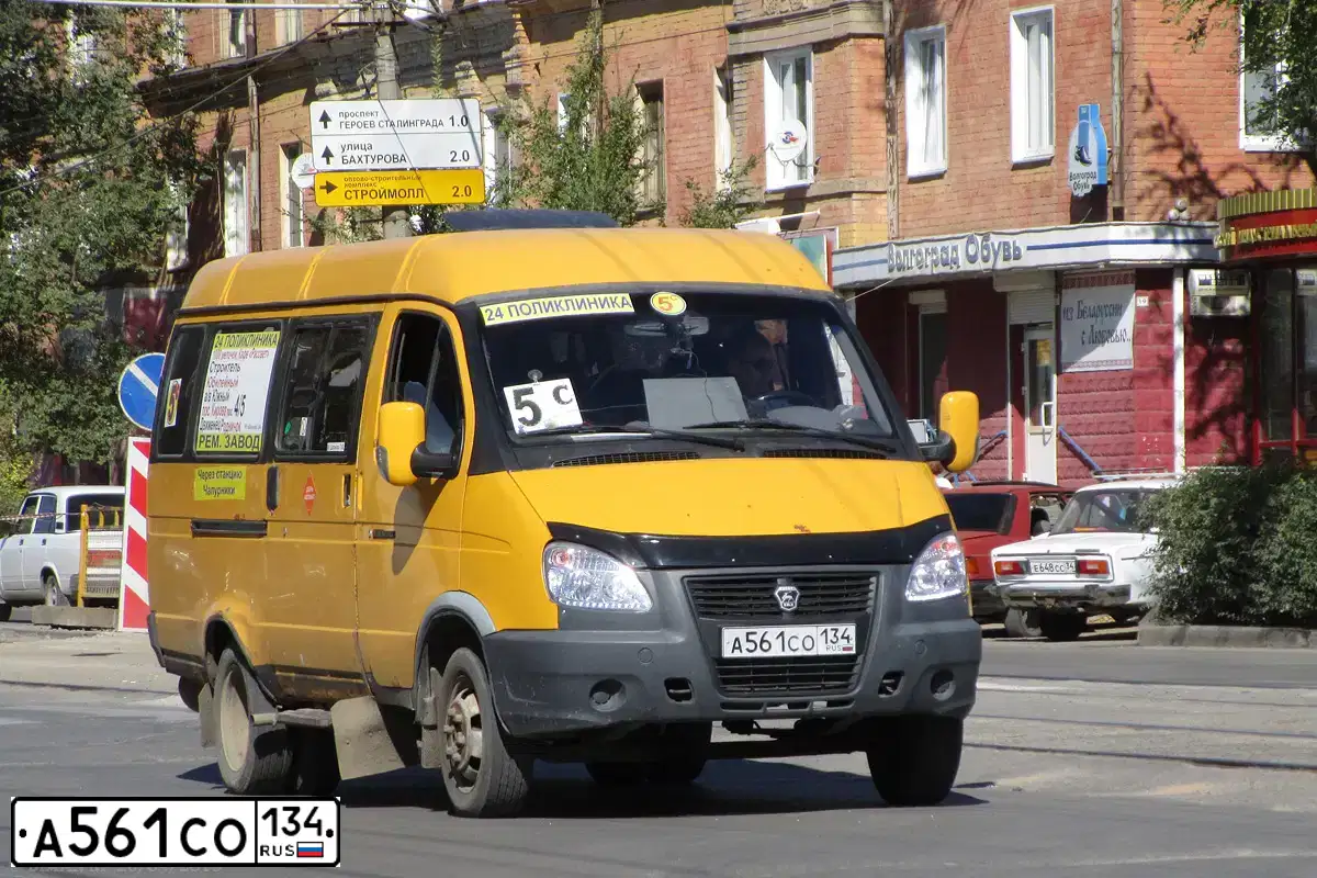 Фото автомобиля GAZ 3221 EL, 2007 — госномер А561СО134. Цвет: ЖЕЛТЫЙ