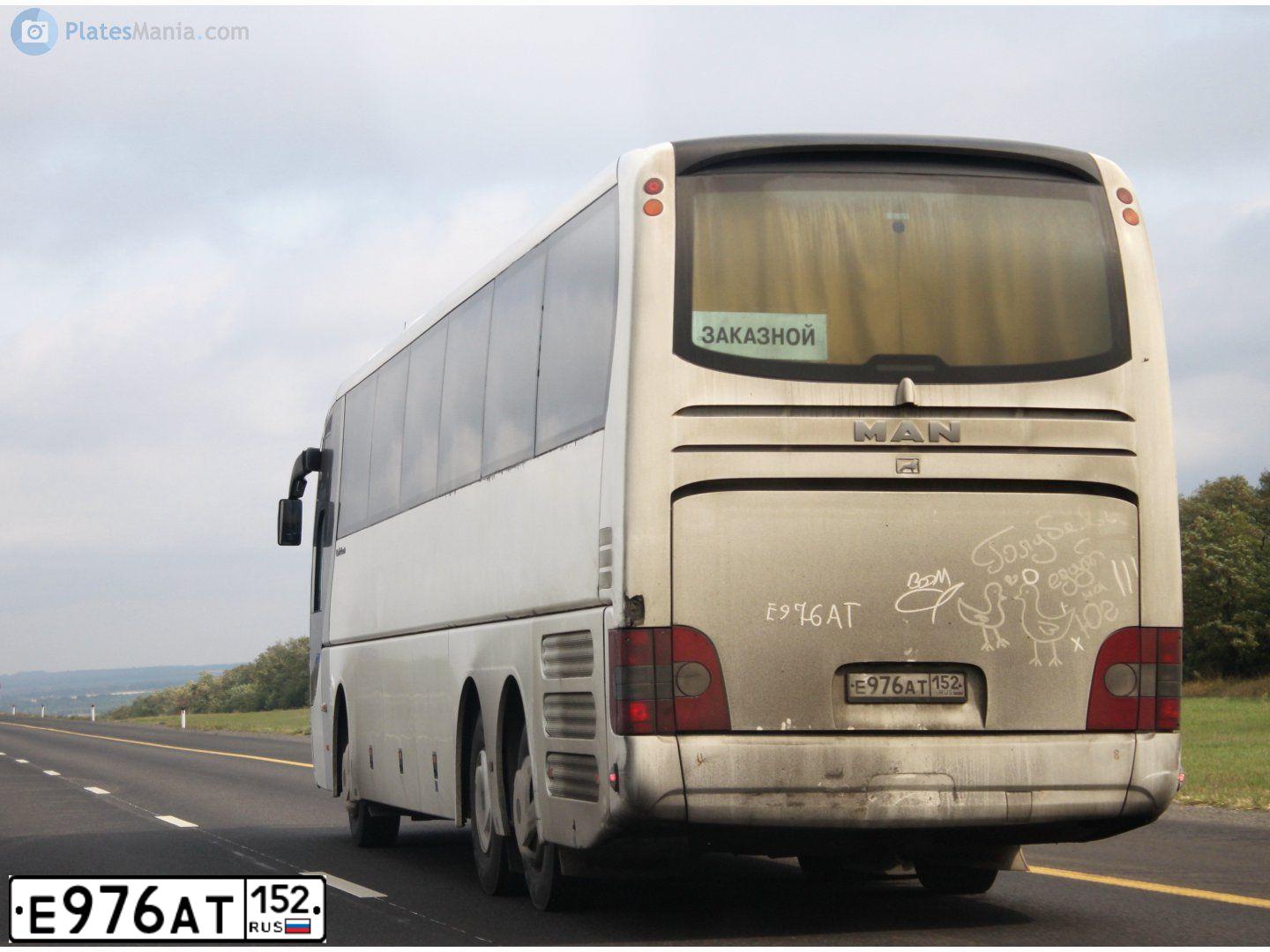 Фото автомобиля MAN LIONS COACH, 2011 — госномер Е976АТ152. Цвет: БЕЛЫЙ
