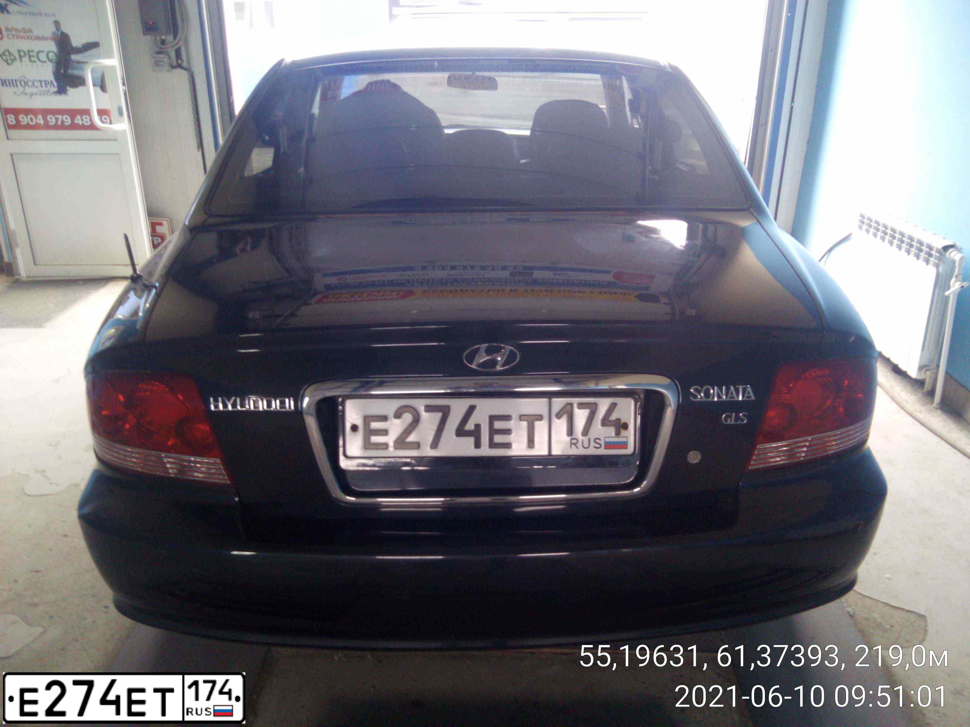 Фото автомобиля TAGAZ SONATA, 2005 — госномер Е274ЕТ174. Цвет: ЧЕРНЫЙ