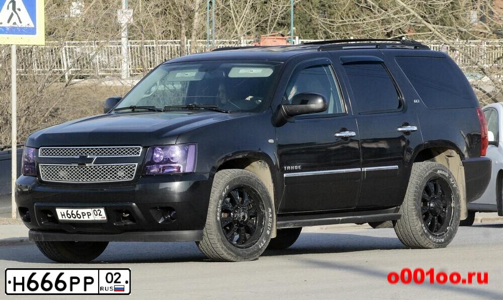 Фото автомобиля CHEVROLET TAHOE, 2012 — госномер Н666РР02. Цвет: ЧЕРНЫЙ МЕТАЛЛИК